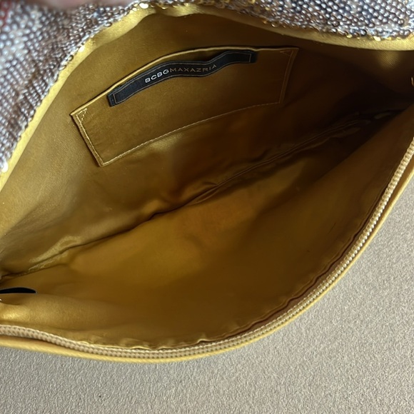 BCBGMaxAzria Sequin Clutch in Silver and Gold Sequins - Picture 6 of 11